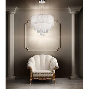 Ideal Lux Opera SP6 Ceiling Lighting - 6-Light Chrome Crystal Pendant Ideal Lux Opera SP6 Ceiling Lighting - 6-Light Chrome Crystal Pendant