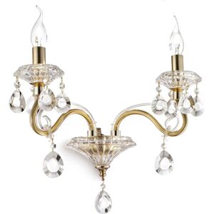 Ideal Lux Negresco - 2 Light Indoor Candle Wall Light Gold - Wall Light Ideal Lux Negresco - 2 Light Indoor Candle Wall Light Gold - Wall Light