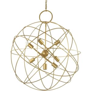 Ideal Lux Konse 7-Light Gold Spherical Ceiling Pendant Ideal Lux Konse 7-Light Gold Spherical Ceiling Pendant
