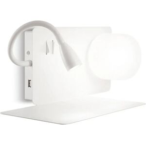 Ideal Lux Book 2 Light Wall Fitting - White - USB Port - Wall Fitting Ideal Lux Book 2 Light Wall Fitting - White - USB Port - Wall Fitting