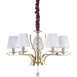 Ideal Lux Pegaso - 5 Light Multi Arm Pendant Satin Brass - Chandelier Ideal Lux Pegaso - 5 Light Multi Arm Pendant Satin Brass - Chandelier