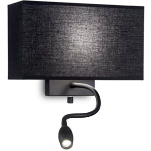 Ideal Lux Hotel Black Wall Light with Reading - Wall Light Ideal Lux Hotel Black Wall Light with Reading - Wall Light