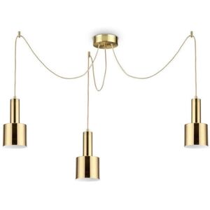 Ideal Lux HOLLY Indoor Ceiling Pendant Lamp - 3 Lights Brass Satin - Pendant Lamp Ideal Lux HOLLY Indoor Ceiling Pendant Lamp - 3 Lights Brass Satin - Pendant Lamp