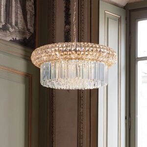 Ideal Lux Nabucco Gold Crystal Pendant Lamp - Pendant Lamp Ideal Lux Nabucco Gold Crystal Pendant Lamp - Pendant Lamp