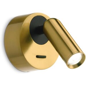 Ideal Lux Bean Brass Reading Light - Round Desk Lamp Ideal Lux Bean Brass Reading Light - Round Desk Lamp