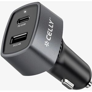 Celly Billader - 65W, USB-C PD, USB-A, Kompakt Celly Billader - 65W, USB-C PD, USB-A, Kompakt