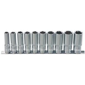 Trade Shop - Juego de 10 Llaves de Vaso Longas Multigrip - 1/2" - Acero Duradero Trade Shop - Juego de 10 Llaves de Vaso Longas Multigrip - 1/2" - Acero Duradero
