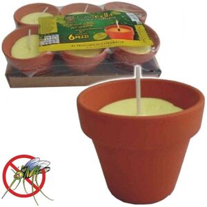 Trade Shop - 6 Pezzi Citronella in Terracotta - Antizanzare Trade Shop - 6 Pezzi Citronella in Terracotta - Antizanzare