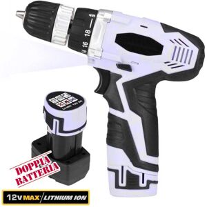 Trade Shop Traesio - Taladro inalámbrico 12V con doble batería Li-ion Trade Shop Traesio - Taladro inalámbrico 12V con doble batería Li-ion