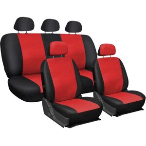 Trade Shop - Funda de asiento universal bicolor - Rojo y negro Trade Shop - Funda de asiento universal bicolor - Rojo y negro