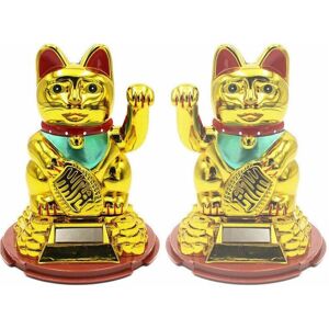 Trade Shop Gato de la Fortuna Japonés Oro Maneki Neko - Decoración Solar Trade Shop Gato de la Fortuna Japonés Oro Maneki Neko - Decoración Solar