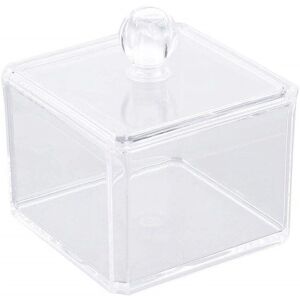 Trade Shop Trade Shop - Organizer Cosmetici - Contenitore Quadrato con Porta Dischetti - Espositore in Acrilico Trade Shop Trade Shop - Organizer Cosmetici - Contenitore Quadrato con Porta Dischetti - Espositore in Acrilico