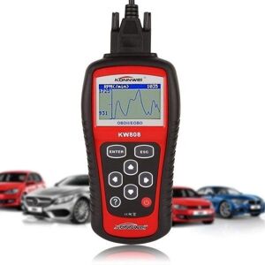 Trade Shop KW808 - Escáner de diagnóstico OBD2 - Lector de códigos de vehículo Trade Shop KW808 - Escáner de diagnóstico OBD2 - Lector de códigos de vehículo