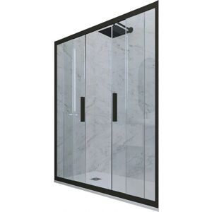 Forte - Puerta de ducha corredera reversible 140cm - Vidrio y PVC Forte - Puerta de ducha corredera reversible 140cm - Vidrio y PVC