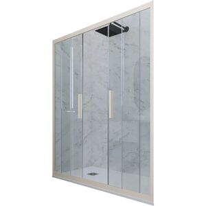 Forte Champagne Reversible 140cm Puerta de Ducha de Vidrio - Puerta de Ducha Forte Champagne Reversible 140cm Puerta de Ducha de Vidrio - Puerta de Ducha