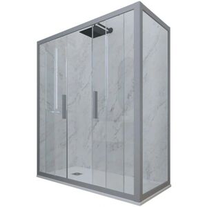 Forte Mampara de ducha - 90x170cm, Plata Glam Duo Forte Mampara de ducha - 90x170cm, Plata Glam Duo