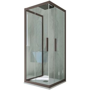 Forte - Box doccia 3 lati reversibile 70x90x70cm Cioccolato Forte - Box doccia 3 lati reversibile 70x90x70cm Cioccolato
