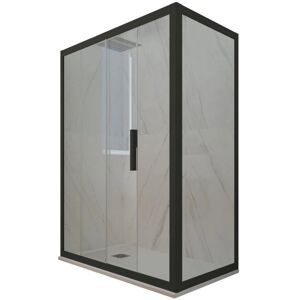Forte Box doccia 80x100cm reversibile - Vetro, Nero Forte Box doccia 80x100cm reversibile - Vetro, Nero