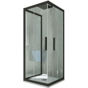 Forte - Box doccia 3 lati reversibile 90x110x90 cm Nero Matt Kolors Trio Forte - Box doccia 3 lati reversibile 90x110x90 cm Nero Matt Kolors Trio