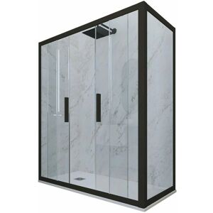 FORTE - Mampara de ducha negra mate 70x170cm reversible - Tipo de ducha FORTE - Mampara de ducha negra mate 70x170cm reversible - Tipo de ducha