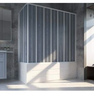 Forte Cabina de bañera blanca - 70x170cm Ajustable en PVC Forte Cabina de bañera blanca - 70x170cm Ajustable en PVC