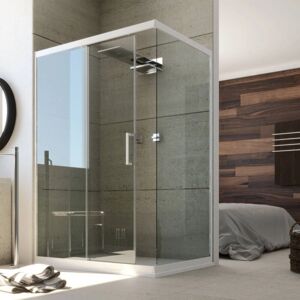Idralite Glax 70x160cm Mampara de ducha reversible blanca Idralite Glax 70x160cm Mampara de ducha reversible blanca