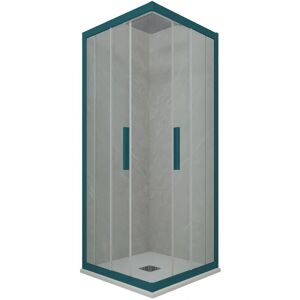 Forte - Mampara de ducha reversible 75x75cm en Verde Night Watch - Vidrio Forte - Mampara de ducha reversible 75x75cm en Verde Night Watch - Vidrio