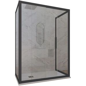 Forte - Mampara de ducha reversible 3 lados 80x100x80cm - Calidad italiana Forte - Mampara de ducha reversible 3 lados 80x100x80cm - Calidad italiana