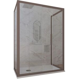 Forte - Mampara de ducha reversible - 90x130x90 cm - Chocolate Forte - Mampara de ducha reversible - 90x130x90 cm - Chocolate