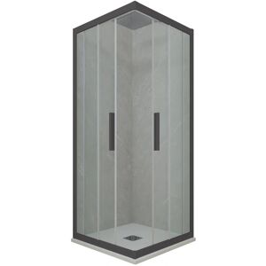 FORTE - Mampara de ducha reversible 80x100 cm con cristal de 6mm - Calidad italiana FORTE - Mampara de ducha reversible 80x100 cm con cristal de 6mm - Calidad italiana