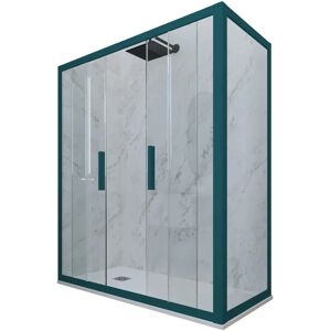 FORTE - Mampara de ducha reversible 90x120cm - Vidrio y PVC FORTE - Mampara de ducha reversible 90x120cm - Vidrio y PVC