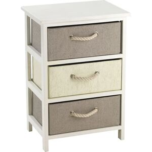 KING HOME Holz- und Rattan-Kommode mit 3 Schubladen KING HOME Holz- und Rattan-Kommode mit 3 Schubladen