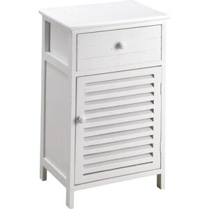 KING HOME Mueble de almacenamiento - Blanco, 40x29x64 cm, 1 cajón, 1 puerta KING HOME Mueble de almacenamiento - Blanco, 40x29x64 cm, 1 cajón, 1 puerta