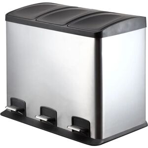 King Home Cubo de Basura de Acero Pedal 3x12L - Waste Bin King Home Cubo de Basura de Acero Pedal 3x12L - Waste Bin