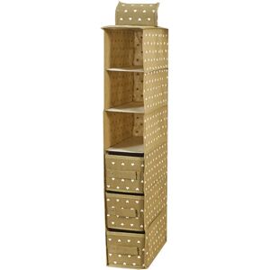 Organizzatore di stoccaggio King Home - 3 cassetti beige TNT - 15x30x80h cm Organizzatore di stoccaggio King Home - 3 cassetti beige TNT - 15x30x80h cm