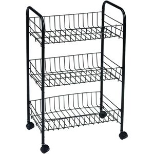 Carrello Multiuso Nero King Home - 3 Ripiani, 40x26x62cm Carrello Multiuso Nero King Home - 3 Ripiani, 40x26x62cm