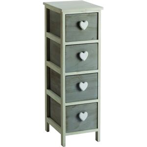 King home cómoda de madera de Paulownia blanca/gris de 4 cajones - Cajonera King home cómoda de madera de Paulownia blanca/gris de 4 cajones - Cajonera
