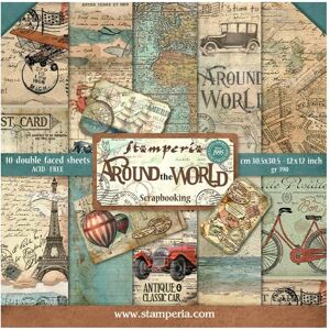 Stamperia Weltreise Vintage Scrapbook Papier - 30,5x30,5cm Stamperia Weltreise Vintage Scrapbook Papier - 30,5x30,5cm