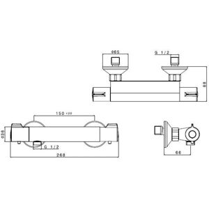 Thermador PM82106CR - Mezclador de ducha - Cromo Thermador PM82106CR - Mezclador de ducha - Cromo