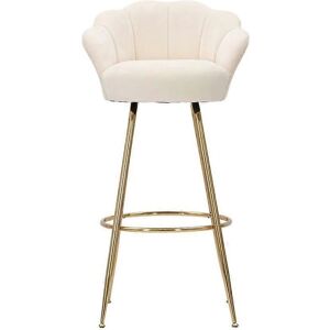 Tabouret haut Vienna Mauroferretti avec dossier en forme de fleur - Velours, Pieds dorés - Publicité Tabouret haut Vienna Mauroferretti avec dossier en forme de fleur - Velours, Pieds dorés - Publicité