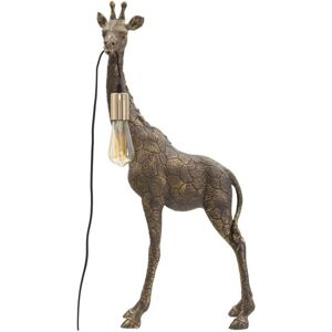 Lampa de masă din rășină cu girafă Mauro Ferretti - Auriu antic - 40x22x80 cm Lampa de masă din rășină cu girafă Mauro Ferretti - Auriu antic - 40x22x80 cm