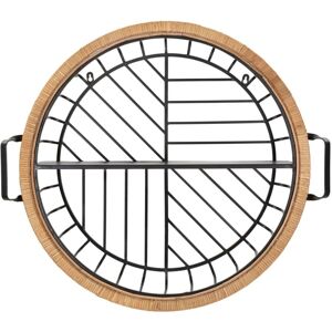 Raft de perete din metal și ratan negru/maro de Mauro Ferretti - Raft de perete Raft de perete din metal și ratan negru/maro de Mauro Ferretti - Raft de perete