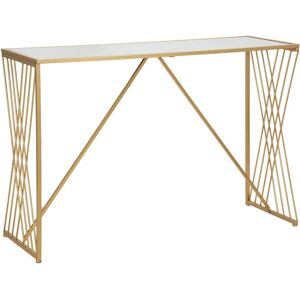 Mauro Ferretti - Consola geometrică din metal - Blat din sticlă oglindă - 120x40x80cm Mauro Ferretti - Consola geometrică din metal - Blat din sticlă oglindă - 120x40x80cm