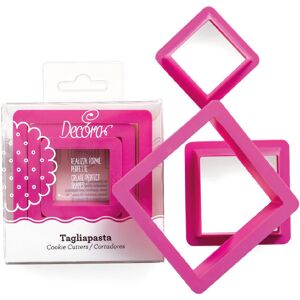 Decora Pink Set of 3 Square Cookie Cutters - Cookie Cutters Decora Pink Set of 3 Square Cookie Cutters - Cookie Cutters