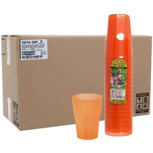 Goldplast 20 Verres à Cocktail Satinés Orange Réutilisables - 420cc - Publicité Goldplast 20 Verres à Cocktail Satinés Orange Réutilisables - 420cc - Publicité