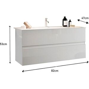 WELLTIME Départ 80cm Lavabo rectangulaire en céramique blanc - Publicité WELLTIME Départ 80cm Lavabo rectangulaire en céramique blanc - Publicité