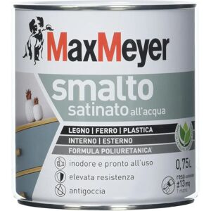 Smaltatura poliuretanica ad acqua satinata Max Meyer - 0,75L bianco - Interno ed Esterno Smaltatura poliuretanica ad acqua satinata Max Meyer - 0,75L bianco - Interno ed Esterno