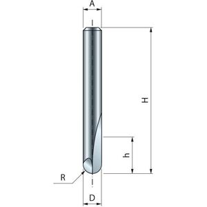Freud Modello F03FR01588 Punta rotonda - Ø6 H12.7/50.8 - Lavorazione del legno Freud Modello F03FR01588 Punta rotonda - Ø6 H12.7/50.8 - Lavorazione del legno