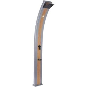 Ducha solar exterior SINED Ella - 40L, gris, detalle de madera - Ducha solar exterior Ducha solar exterior SINED Ella - 40L, gris, detalle de madera - Ducha solar exterior