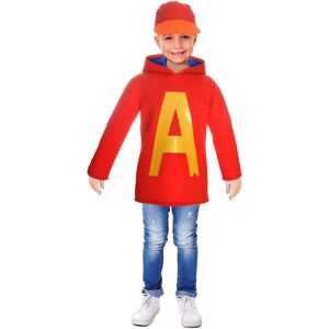 Costume Rouge d'Alvin - 4-6 Ans Déguisement - Publicité Costume Rouge d'Alvin - 4-6 Ans Déguisement - Publicité